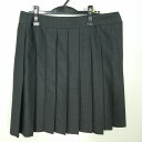 スクールスカート 大きいサイズ 冬物 w80-丈60 ストライプ 中学 高校 プリーツ 学生服 制服 女子 中古 HK6587