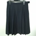 スクールスカート 大きいサイズ 冬物 w72-丈61 紺 中学 高校 プリーツ 学生服 制服 女子 中古 HK9221