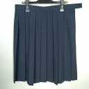 スクールスカート 大きいサイズ 夏物 w80-丈60 チェック 中学 高校 プリーツ 学生服 制服 女子 中古 HK9868