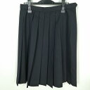 スクールスカート 冬物 w69-丈62 紺 中学 高校 プリーツ 学生服 制服 女子 中古 HK9877
