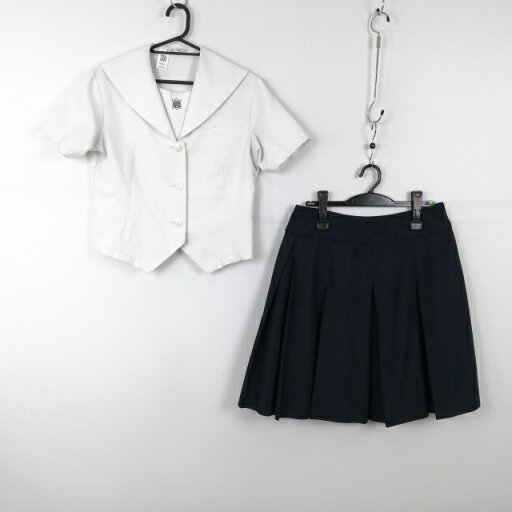 セーラー服 スカート 上下2点セット M トンボ 夏物 女子 学生服 鹿児島加世田常潤高校 白 制服 中古 ランクC EY0914 セーラー服 スカート 上下2点セット M トンボ 夏物 女子 学生服 鹿児島加世田常潤高校 白 制服 中古 ランクC EY0914