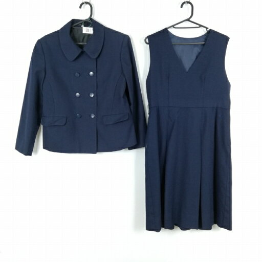 ジャケット ジャンパースカート 上下2点セット 冬物 女子 学生服 中学 高校 紺 制服 中古 ランクC EY5700 ジャケット ジャンパースカート 上下2点セット 冬物 女子 学生服 中学 高校 紺 制服 中古 ランクC EY5700