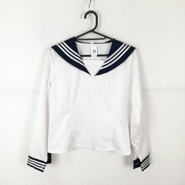 コスプレ セーラー服 上着 L 白3本線 女子 学生服 中学 高校 白 制服 中古 GM1736