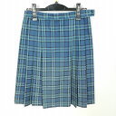 スクールスカート 冬物 w69-丈56 チェック 中学 高校 プリーツ 学生服 制服 女子 中古 HK3824