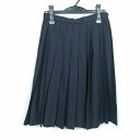 スクールスカート 冬物 w60-丈58 黒 中学 高校 プリーツ 学生服 制服 女子 中古 HK5506
