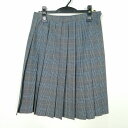 スクールスカート 夏物 w69-丈60 チェック 中学 高校 プリーツ 学生服 制服 女子 中古 HK6411