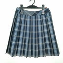 スクールスカート 夏物 w60-丈50 チェック 中学 高校 プリーツ 学生服 制服 女子 中古 HK6415