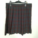 スクールスカート 大きいサイズ 夏物 w80-丈59 チェック 中学 高校 プリーツ 学生服 制服 女子 中古 HK6605