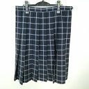 スクールスカート 大きいサイズ 夏物 w80-丈68 チェック 中学 高校 プリーツ 学生服 制服 女子 中古 HK6606