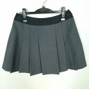 スクールスカート 夏物 w69-丈41 グレー 中学 高校 ミニ丈 プリーツ 学生服 制服 女子 中古 HK8104