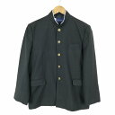 学生服 学ラン 170A 男子 トンボ 上着 ウール混 埼玉早稲田中学 ラウンドカラー サージ 黒 中古 ランクC a3 JJ6301