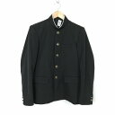 学生服 学ラン 160A 男子 上着 ウール混 標準型学生服 ラウンドカラー カシドス 黒 中古 ランクC a3 JJ6329