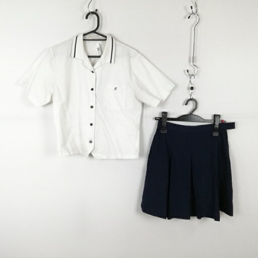 ブラウス ミニスカート 上下2点セット M 富士ヨット 夏物 女子 学生服 東京駒澤大学高校 白 制服 中古 ランクC NA5024 ブラウス ミニスカート 上下2点セット M 富士ヨット 夏物 女子 学生服 東京駒澤大学高校 白 制服 中古 ランクC NA5024