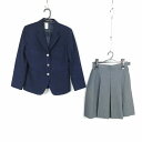 ブレザー スカート 上下2点セット 160A 冬物 女子 学生服 東京日野第三中学 紺 制服 中古 ランクC EY0931