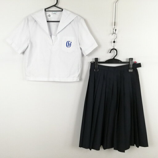 セーラー服 スカート 上下2点セット 160A 夏物 女子 学生服 高知学芸中学高校 白 制服 中古 ランクC EY5714 セーラー服 スカート 上下2点セット 160A 夏物 女子 学生服 高知学芸中学高校 白 制服 中古 ランクC EY5714