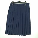 スクールスカート 夏物 w69-丈65 紺 中学 高校 プリーツ 学生服 制服 女子 中古 HK4885