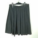 スクールスカート 冬物 w66-丈58 グレー 中学 高校 プリーツ 学生服 制服 女子 中古 HK5384