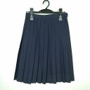 スクールスカート 冬物 w63-丈57 紺 中学 高校 プリーツ 学生服 制服 女子 中古 HK5533