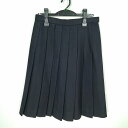 スクールスカート 冬物 w66-丈60 紺 中学 高校 プリーツ 学生服 制服 女子 中古 HK5538