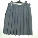 スクールスカート 大きいサイズ 冬物 w72-丈59 チェック 中学 高校 プリーツ 学生服 制服 女子 中古 HK6433