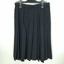 スクールスカート 冬物 w69-丈65 紺 中学 高校 プリーツ 学生服 制服 女子 中古 HK9932