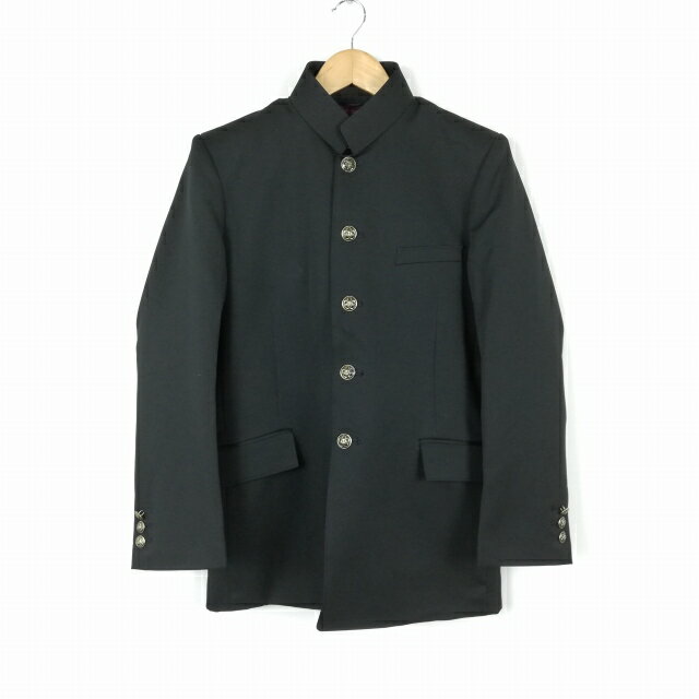 学生服 VAN JET 学ラン 約160A 男子 上着 変形学生服 詰襟 カシドス 黒 中古 ランクC a3 JJ6127