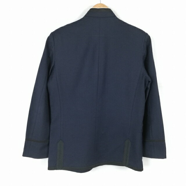 学生服 学ラン 170A 男子 富士ヨット 丸洗い可 ウール混 東洋大姫路高校 海軍型学生服 ラウンドカラー サージ 紺 中古 ランクC a3 JJ6923