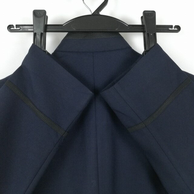 学生服 学ラン 170A 男子 富士ヨット 丸洗い可 ウール混 東洋大姫路高校 海軍型学生服 ラウンドカラー サージ 紺 中古 ランクC a3 JJ6923