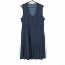 ジャンパースカート バスト88 ウエスト76 冬物 女子 学生服 中学 高校 紺 制服 中古 ランクC NA8255