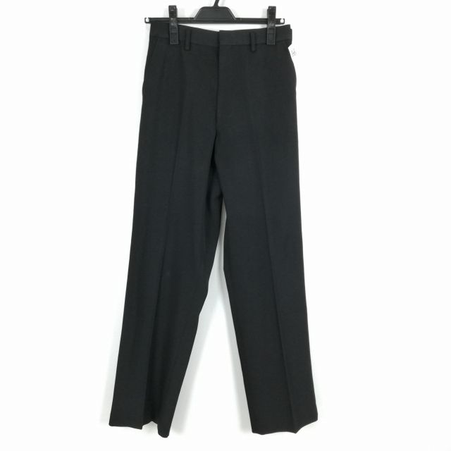 学生ズボン 冬物 W66 富士ヨット 標準型学生服 男子 学ラン 冬ズボン カシドス ノータック 中古 黒 ランクC a2 PP4338