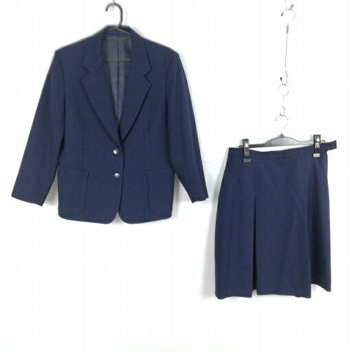 ブレザー ベスト スカート 上下3点セット 冬物 女子 学生服 中学 高校 紺 制服 中古 ランクB EY0935 ブレザー ベスト スカート 上下3点セット 冬物 女子 学生服 中学 高校 紺 制服 中古 ランクB EY0935