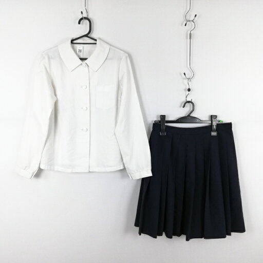 ブラウス スカート 上下2点セット L 富士ヨット 中間服 女子 学生服 中学 高校 白 制服 中古 ランクC EY0937 ブラウス スカート 上下2点セット L 富士ヨット 中間服 女子 学生服 中学 高校 白 制服 中古 ランクC EY0937