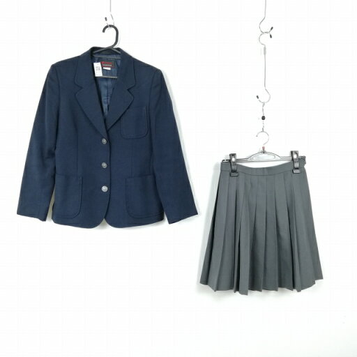 ブレザー スカート 上下2点セット 160A カンコー 冬物 女子 学生服 神奈川もえぎ野中学 紺 制服 中古 ランクC EY0954 ブレザー スカート 上下2点セット 160A カンコー 冬物 女子 学生服 神奈川もえぎ野中学 紺 制服 中古 ランクC EY0954