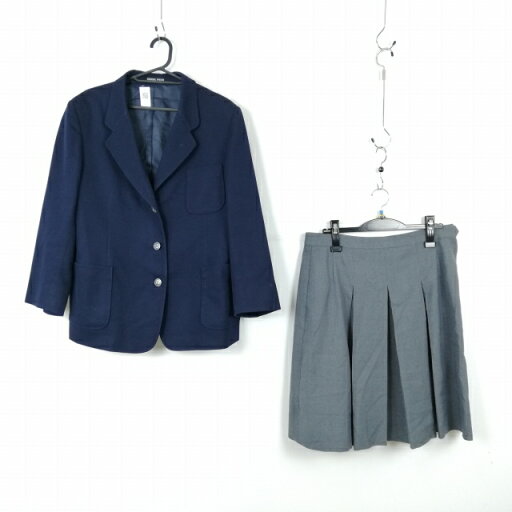 ブレザー スカート 上下2点セット 大きいサイズ 冬物 女子 学生服 東京日野第三中学 紺 制服 中古 ランクC EY0960 ブレザー スカート 上下2点セット 大きいサイズ 冬物 女子 学生服 東京日野第三中学 紺 制服 中古 ランクC EY0960