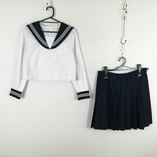 コスプレ セーラー服 スカート 上下2点セット M 白3本線 女子 学生服 中学 高校 白 制服 中古 GM1487 コスプレ セーラー服 スカート 上下2点セット M 白3本線 女子 学生服 中学 高校 白 制服 中古 GM1487