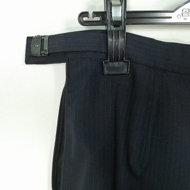 スクールスカート 大きいサイズ 夏物 w78-丈59 ストライプ 中学 高校 プリーツ 学生服 制服 女子 中古 HK4026