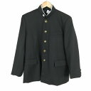 学生服 学ラン 約160A 男子 上着 丸洗い可 ウール混 東京七生中学 ラウンドカラー サージ 黒 中古 ランクB a3 JJ6318