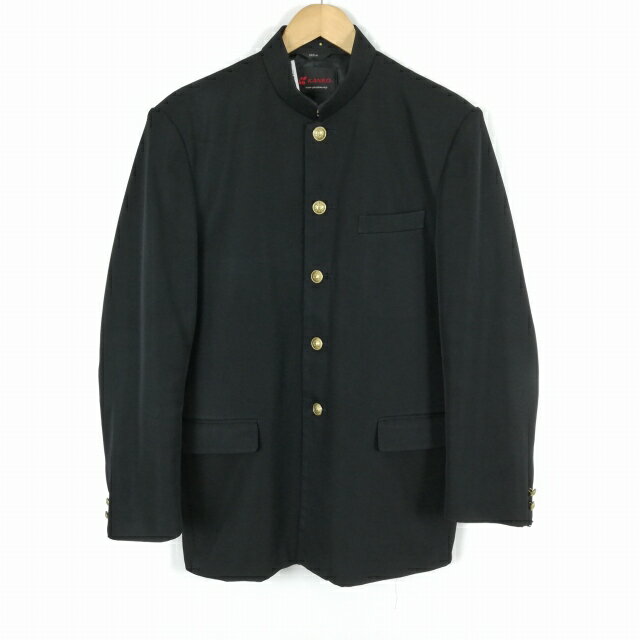 学生服 学ラン 185A 男子 カンコー 上着 ウール混 標準型学生服 詰襟 カシドス 黒 中古 ランクC a3 JJ6381