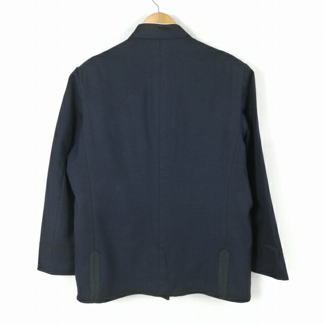 学生服 学ラン 180B 男子 富士ヨット 上着 丸洗い可 ウール混 海軍型学生服 ラウンドカラー サージ 紺 中古 ランクC a3 JJ6951