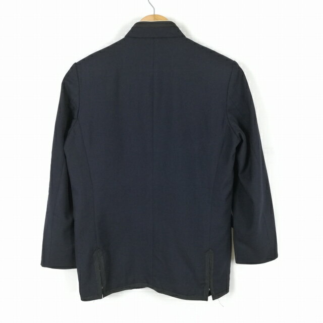 学生服 学ラン 170A 男子 上着 ウール混 海軍型学生服 ラウンドカラー 紺 中古 ランクC a3 JJ6952