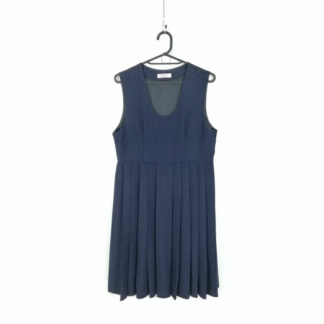 ジャンパースカート バスト88 ウエスト78 冬物 女子 学生服 中学 高校 紺 制服 中古 ランクC NA5939