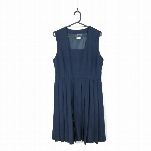 ジャンパースカート 165A バスト92 ウエスト78 夏物 女子 学生服 中学 高校 紺 制服 中古 ランクC NA6503