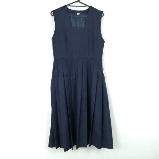 ジャンパースカート 160A バスト88 ウエスト72 冬物 女子 学生服 中学 高校 紺 制服 中古 ランクC NA9083 ジャンパースカート 160A バスト88 ウエスト72 冬物 女子 学生服 中学 高校 紺 制服 中古 ランクC NA9083