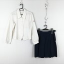 ブラウス スカート 上下2点セット L 中間服 女子 学生服 宮崎商業高校 白 制服 中古 ランクC EY0976