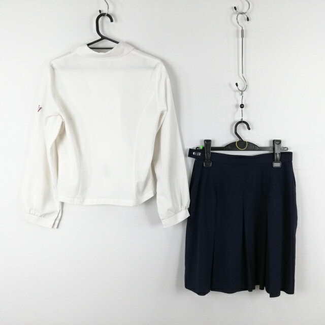 ブラウス スカート 上下2点セット L 中間服 女子 学生服 宮崎商業高校 白 制服 中古 ランクC EY0976