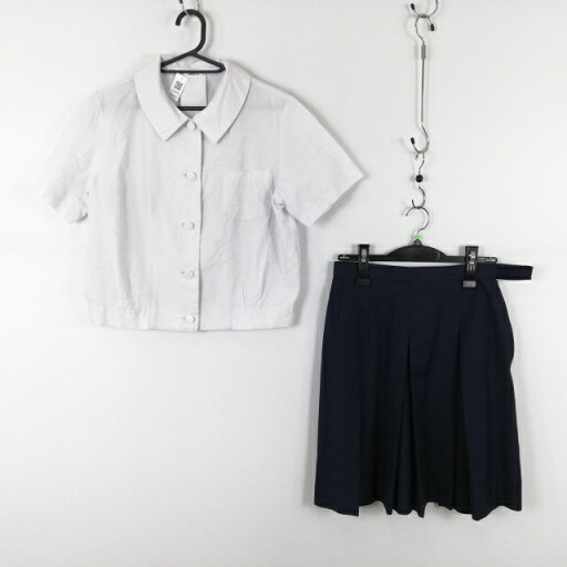 ブラウス スカート 上下2点セット EL 大きいサイズ 富士ヨット 夏物 女子 学生服 中学 高校 白 制服 中古 ランクC EY0978 ブラウス スカート 上下2点セット EL 大きいサイズ 富士ヨット 夏物 女子 学生服 中学 高校 白 制服 中古 ランクC EY0978