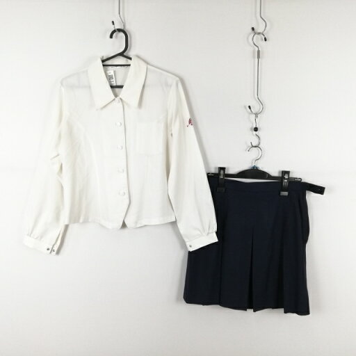 ブラウス ミニスカート 上下2点セット L 中間服 女子 学生服 宮崎商業高校 白 制服 中古 ランクC EY0980 ブラウス ミニスカート 上下2点セット L 中間服 女子 学生服 宮崎商業高校 白 制服 中古 ランクC EY0980