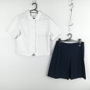 ブラウス スカート 上下2点セット 大きいサイズ イーストボーイ 夏物 女子 学生服 中学 高校 白 制服 中古 ランクC EY0986