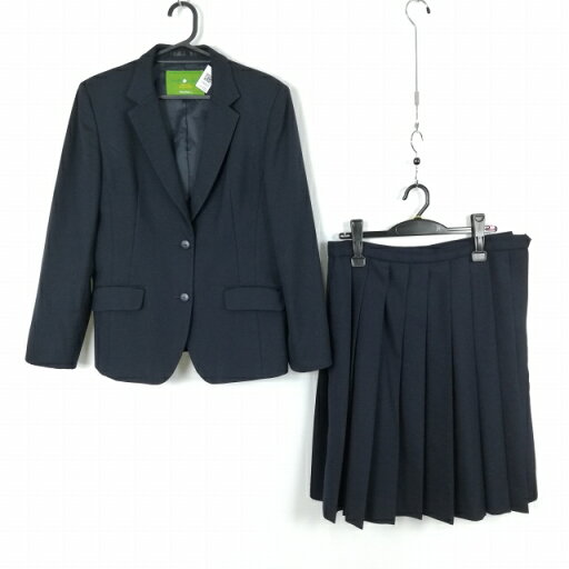 ブレザー スカート 上下2点セット 冬物 女子 学生服 中学 高校 紺 制服 中古 ランクC EY5723 ブレザー スカート 上下2点セット 冬物 女子 学生服 中学 高校 紺 制服 中古 ランクC EY5723