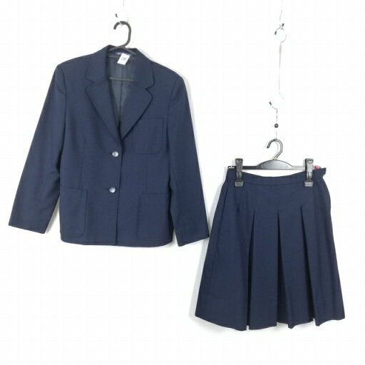 ブレザー スカート 上下2点セット 冬物 女子 学生服 中学 高校 紺 制服 中古 ランクC EY5729 ブレザー スカート 上下2点セット 冬物 女子 学生服 中学 高校 紺 制服 中古 ランクC EY5729